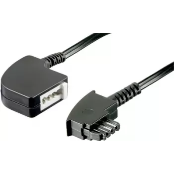 Basetech Telefon (analog) Extension Cable [1x TAE-F-Plug - 1x TAE-F-Socket] 6.00 m Melns (BT-1602117)