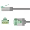 Goobay Ultra-Flexible CAT 8.1 komutācijas kabelis, plāns U/FTP, pelēks - īpaši īss spraudnis 99.9% (74345)
