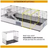 Būris FERPLAST Modular 2 trušiem un jūrascūciņām 109x72x56 cm, metāla, pelēks, stieņu atstatums 23 mm