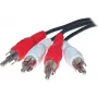 S/CONN 2 x 2 RCA 10 m audio kabelis melns sarkans balts vīrišķais vīrišķais