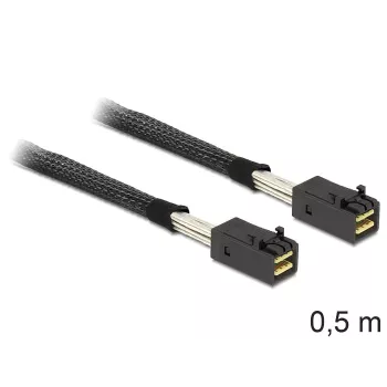 Delock - Iekšējais SAS kabelis - SAS 6Gbit/s - 4x Mini SAS HD (SFF-8643) uz 4x Mini SAS HD (SFF-8643) - 50 cm - priekš P/N: 62703, 62704