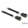 Delock - Iekšējais SAS kabelis - SAS 6Gbit/s - 4x Mini SAS HD (SFF-8643) uz 4x Mini SAS HD (SFF-8643) - 50 cm - priekš P/N: 62703, 62704