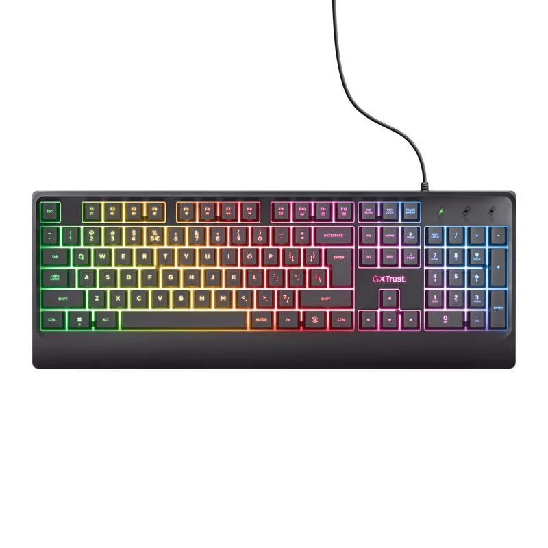 Trust GXT 792 QUADROX tastatūra Pele iekļauta Spēļu USB QWERTY ASV angļu Melna
