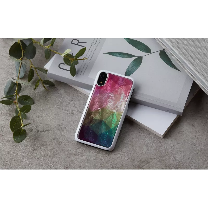 Viedtālruņa maciņš iKins iPhone XR – ūdens ziedu dizains, balts