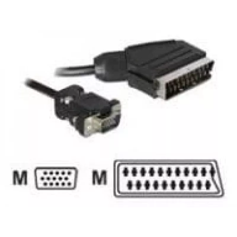 Video kabeļa adapteris DeLOCK 65028 SCART (21-pin) uz VGA (D-Sub) 2 m