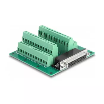 DeLOCK D-Sub HD 44 kontaktu ligzda uz spaiļu bloku DIN sliedei 84 mm x 86 mm x 30 mm