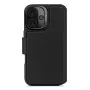 Ādas maciņš iPhone 16, melns