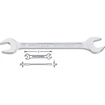 Hazet dubultā vaļējā uzgriežņu atslēga, s: 14 mm, s: 15 mm (450N-14X15)