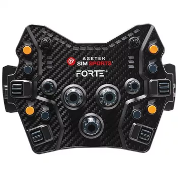 Pogu panelis Asetek SimSports Forte GT — kompakts sacīkšu vadības panelis ar konfigurējamām pogām un rotācijas kodētājiem