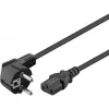 Goobay Kaltgerte-Anschlusskabel C13 > Schutzkontakt-Stecker (schwarz, 1,5 Meter, abgewinkelter Stecker)