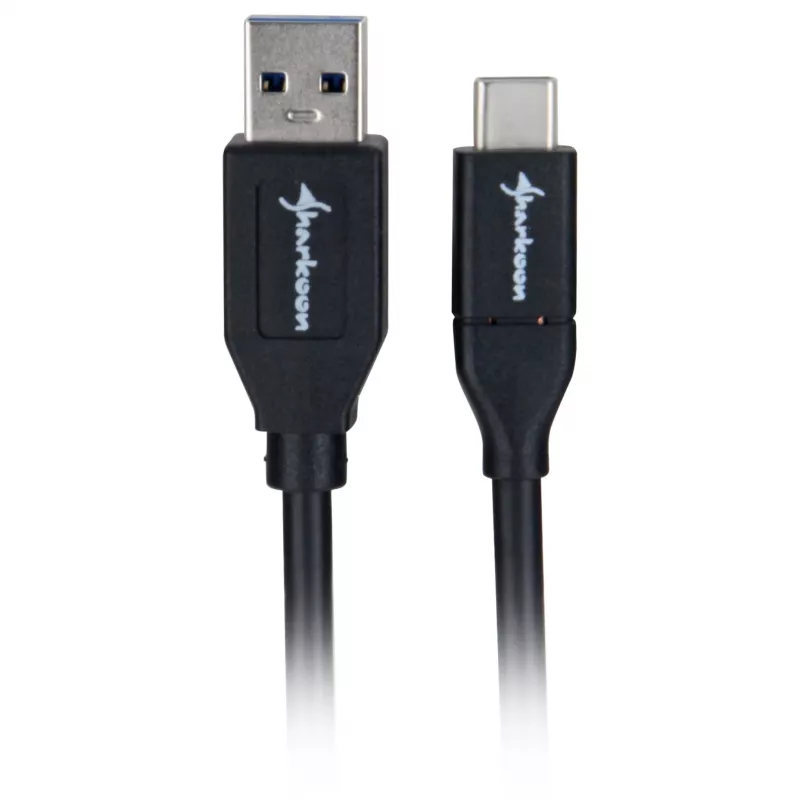 Sharkoon USB 3.2 Gen 2 kabelis USB-A spraudnis> USB-C melns 1 metrs - Kabelis - Digitālie/datu