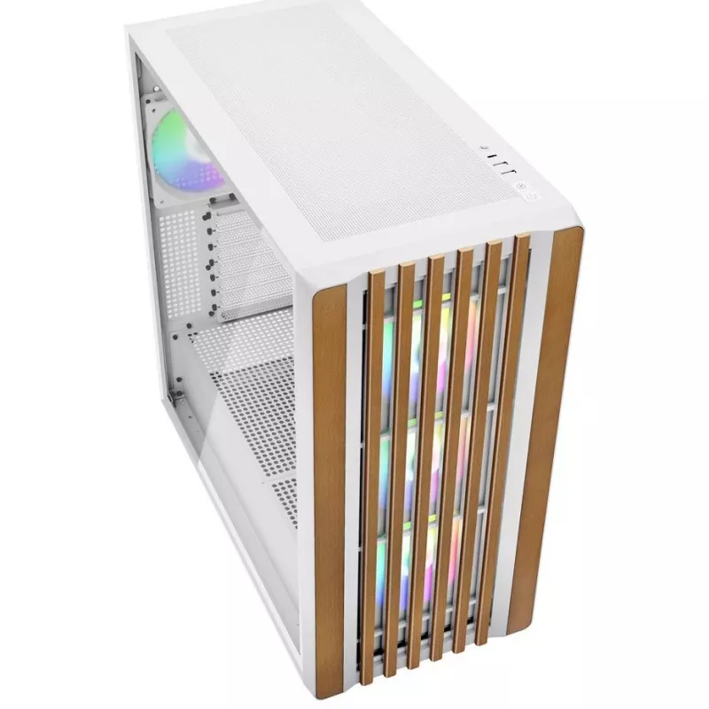Sharkoon REBEL C70G RGB Full Tower White, Wood