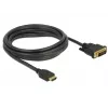 Video kabeļa adapteris DeLOCK 85655 3m HDMI Type A DVI Melns