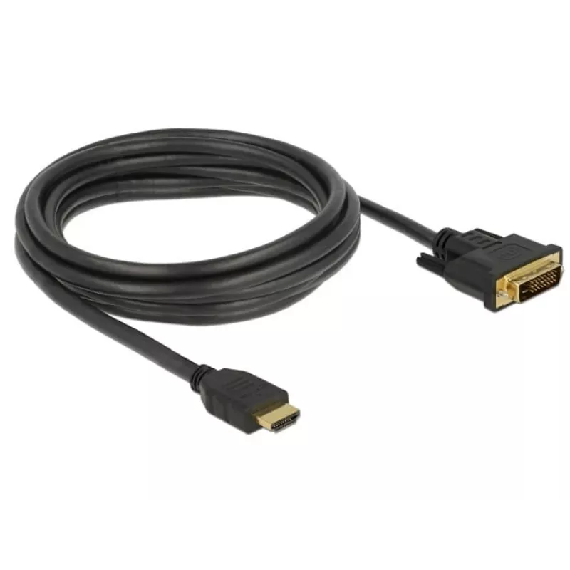 Video kabeļa adapteris DeLOCK 85655 3m HDMI Type A DVI Melns