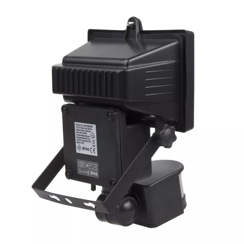 Maclean MCE442 saules lampa LED prožektors ar kustības sensoru, prožektors uzstādīšanai pie sienas, krēslas sensors, IP44, 6W, 6000K