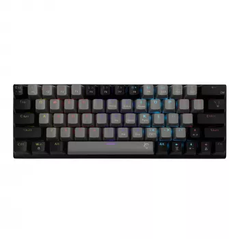 Mehāniskā spēļu tastatūra White Shark Wakizashi GK-002721V2 — pelēki melns rāmis, US izkārtojums, zilie slēdži