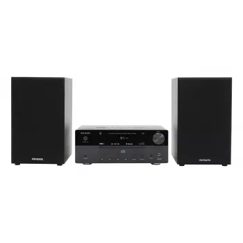 Mājas audio mikro sistēma Aiwa MSBTU-550 — 50 W RMS, Bluetooth 10 m, FM, LED displejs, RCA, melna
