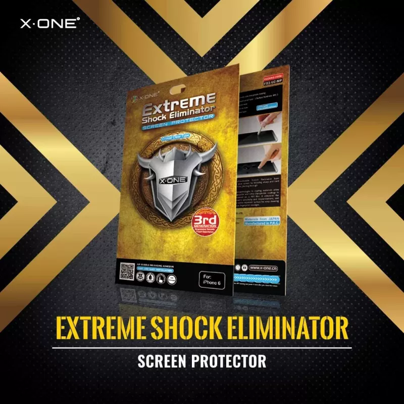 Ekrāna aizsargplēve X-ONE Extreme Shock Eliminator priekš iPhone X — melna, triecienizturīga, izturīga
