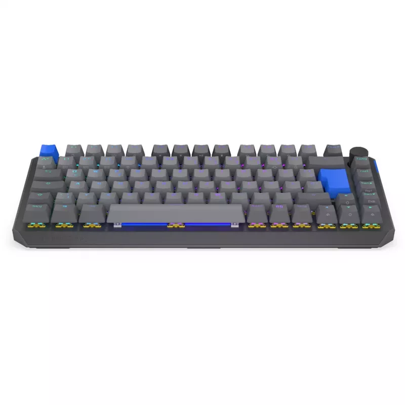 Kompakta 75% bezvadu mehāniskā tastatūra ENDORFY Thock V2 ar dzelteniem slēdžiem, DE izkārtojums