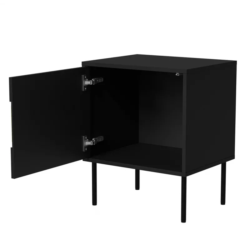 Cama INSERTO Naktsskapītis, 2 gab., 50x40x61.5 cm, melns + LED