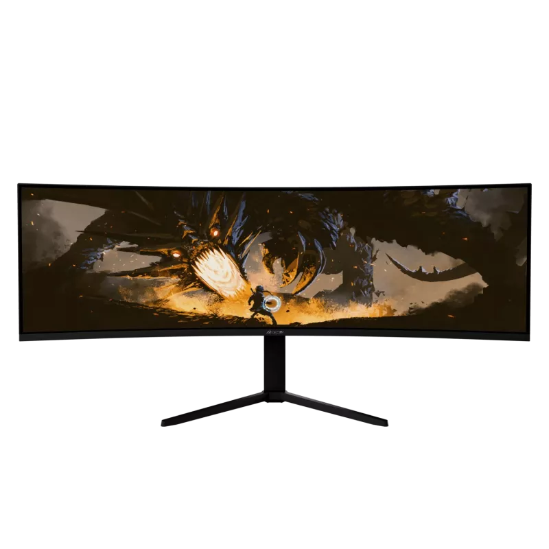 49 collu izliekts LED monitors Arozzi Nova — 5120 x 1440 Dual QHD, VA panelis, 4 ms, USB centrmezgls, VESA