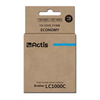 Saderīgs tintes kasetne ACTIS KB-1000C priekš Brother LC1000C/LC970C, ciāna, 36 ml, standarta ietilpība
