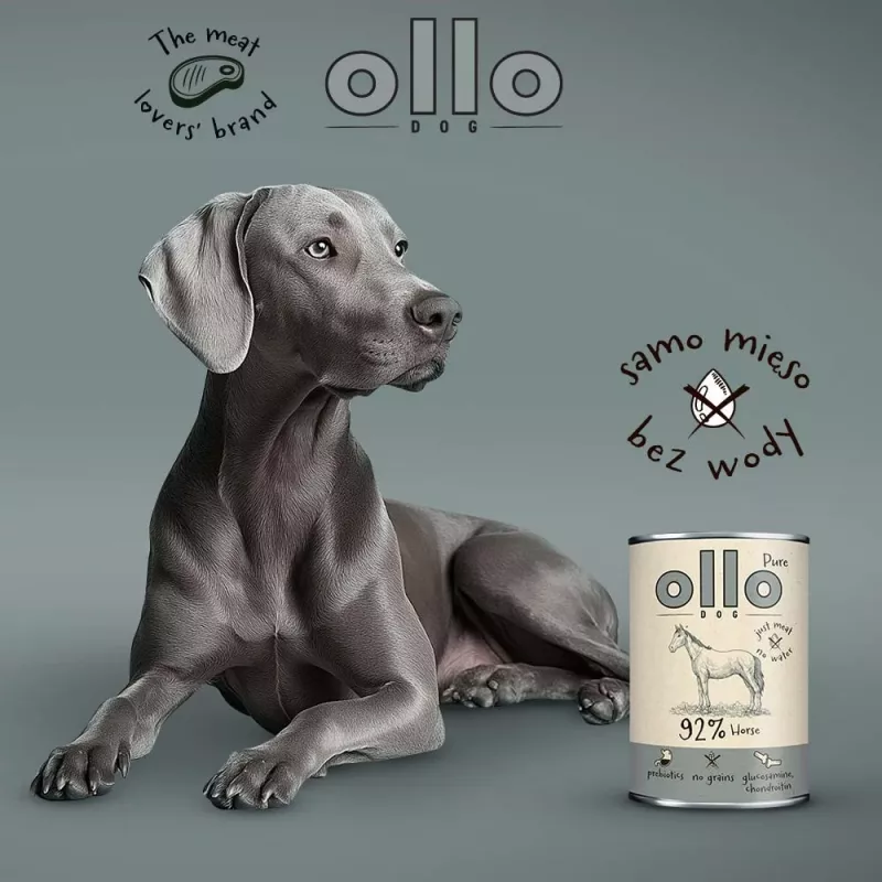 OLLO Pure Horse - mitrā suņu barība - 400g