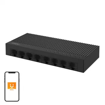 8-portu LAN komutators IMOU SF108C 100 Mb/s — nevadāms 8x 100 Mbps Ethernet porti