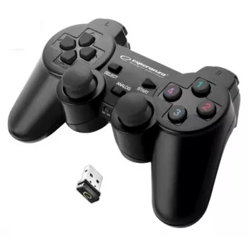Esperanza EGG108K spēļu kontrolieris, melns, USB 2.0, spēļu pults, analogais / ciparu, PC, PlayStation 3