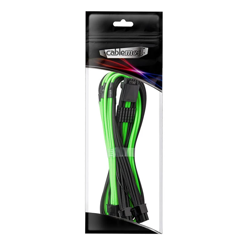 CableMod C-Series PRO ModMesh 12VHPWR uz 3x PCI-e kabelis priekš Corsair - 60cm, melns/gaiši zaļš