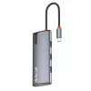 USB-C centrmezgls Tellur TLL321061 ar PD 3.0 100W, HDMI izeju un 3× USB 3.0 portiem