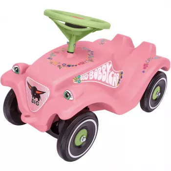 Bobby-Car-Classic Flower, stumjamais auto rozā/gaiši zaļš
