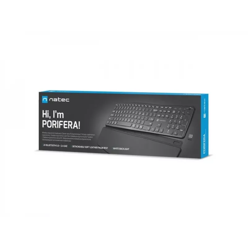 NATEC PORIFERA tastatūra Mājai/Birojam Bluetooth QWERTY US International Melna