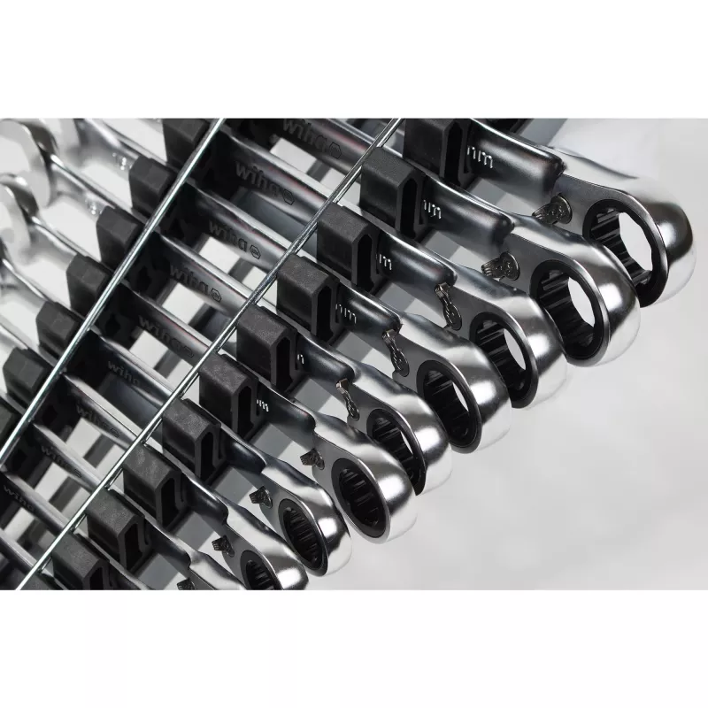Gredzenveida sprūdratslēgu komplekts Wiha 44661, pārslēdzams, 12 gab., izmēri SW 8–19 mm