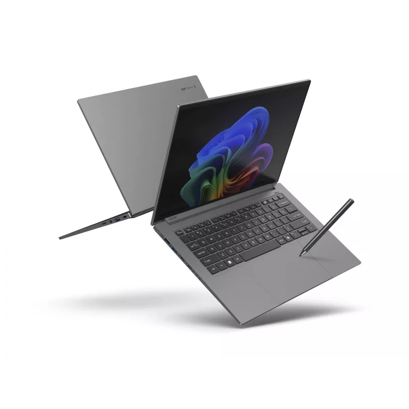 Acer Swift X 14 AI SFX14-61G klēpjdators — AMD Ryzen AI 9 365 2 GHz, GeForce RTX 5070, 32 GB RAM, 1,024 TB NVMe SSD (2× QLC), 14,5 collu 180° eņģe, Windows 11 Home