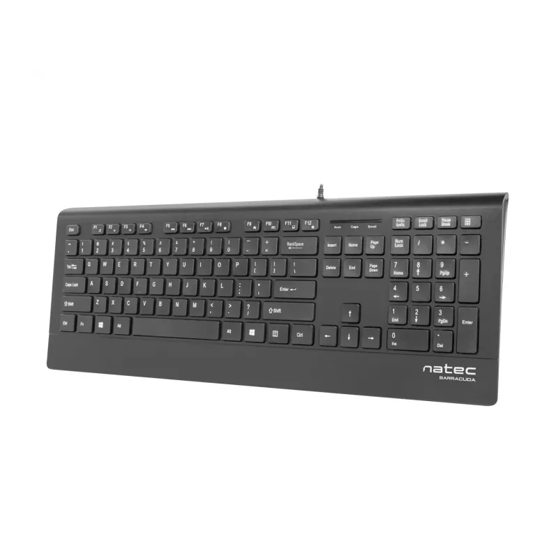 Vadu tastatūra NATEC BARRACUDA ES — kompakts izkārtojums, membrānas slēdži, USB savienojums