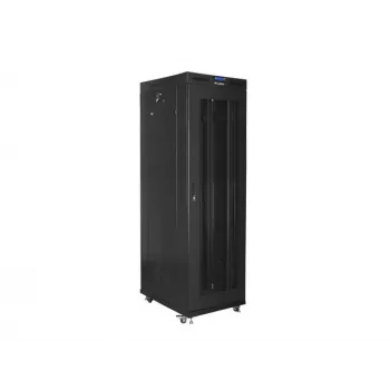 GRĪDAS STATĪVA PLAUKTU SKAPIS 19 42U 800X800 MELNS PERFORĒTS LCD DURVIS LANBERG (SAPLAKINĀTS IEPAKOJUMS)