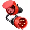 Adapter for Gemini flex 11 kW, CEE Sarkans Three-Phase Power 16A > CEE Sarkans 32A (melns, 30 cm)