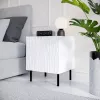 Naktsgaldiņš Cama Meble JUNGLE 53,5×40,5×44 cm balts matēts, MDF un skaidu plātne, melnas kājas, komplektā 2
