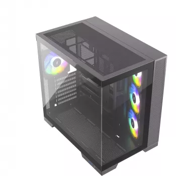 Silentware View A-RGB Melns PC korpuss VIEWMelns — vidēja torņa šasija ar A-RGB apgaismojumu