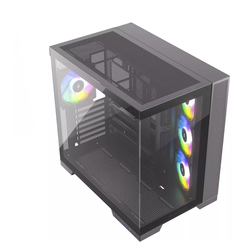 Silentware View A-RGB Melns PC korpuss VIEWMelns — vidēja torņa šasija ar A-RGB apgaismojumu