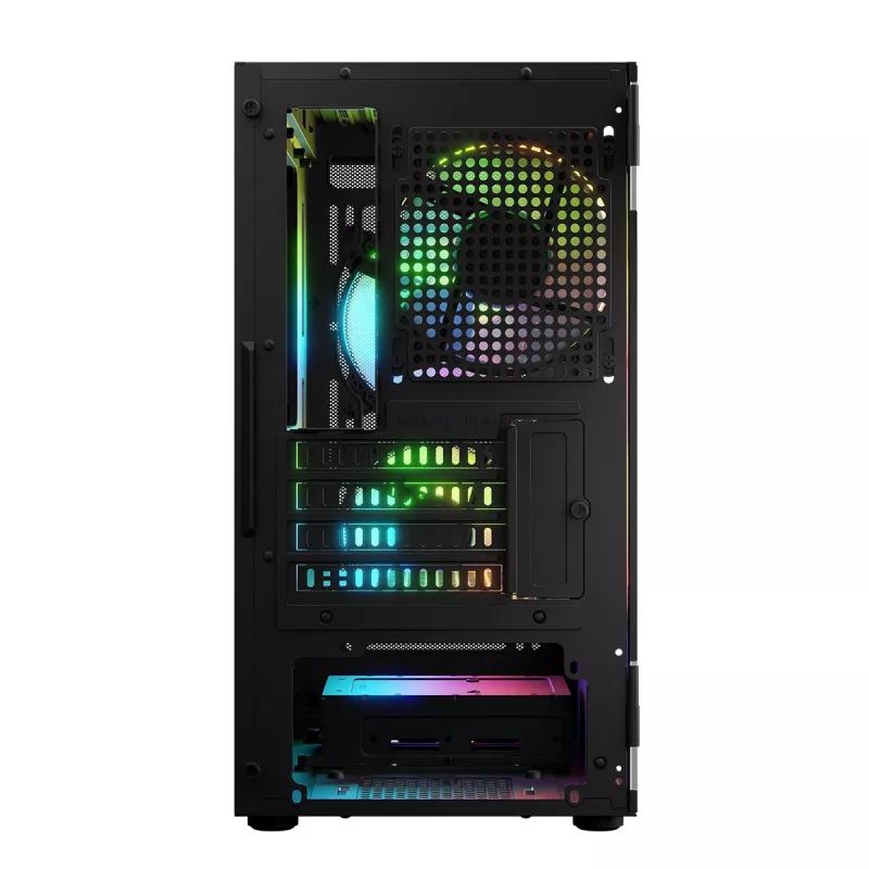 Computer Case Logic Concept Portos Mini ARGB Micro ATX Melns