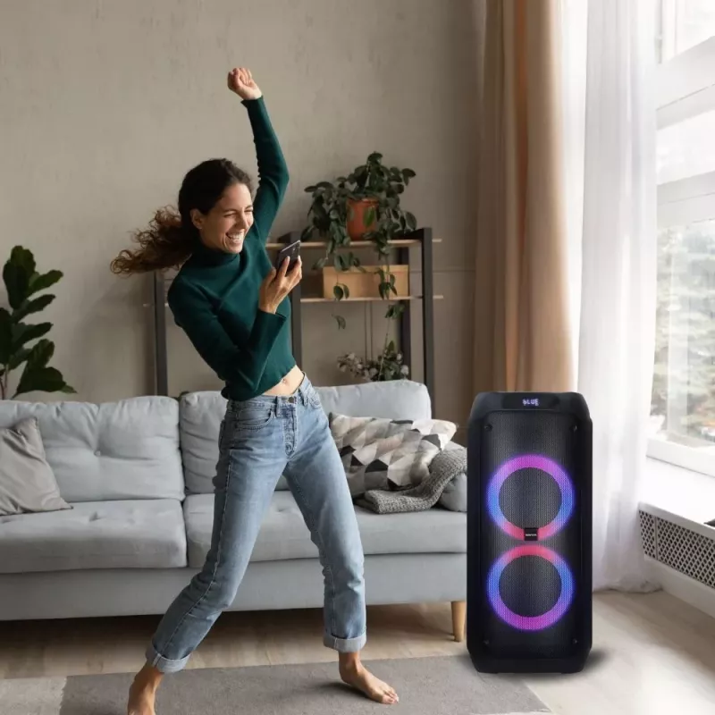 Portatīvs skaļrunis MANTA ATTIS SPK0802 120W, Bluetooth, vadu ieeja, uzlādējams, FM, LED gaismas