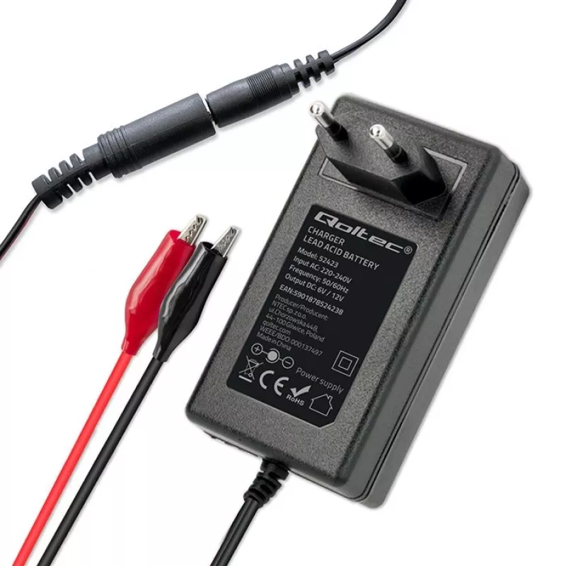Bateriju lādētājs QOLTEC 52423 AGM/GEL/STD baterijām 6V/12V 1.5A