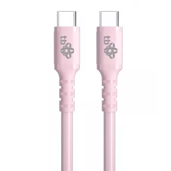 USB-C uz USB-C 60W želejas kabelis 1m rozā