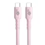 USB-C uz USB-C 60W želejas kabelis 1m rozā