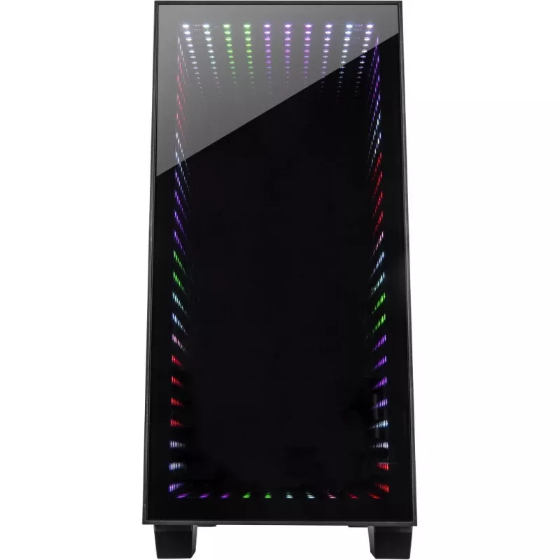 Chassis INTER-TECH X-608 INFINITY MICRO, microATX, RGB, priekšējais un sānu rūdītais stikls, bez barošanas bloka