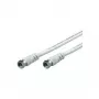 Wentronic Goobay SAT pieslēguma kabelis, 100% ekranēts, balts, 0,5 m - F spraudnis-F spraudnis (60724)