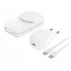 Iekštelpu lādētājs Belkin UltraCharge 25w Qi2 3in1 Magnetic Charger EU balta Square