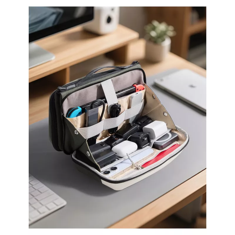 inateck kabeļu soma 28 cm * 17 cm * 11,8 cm olīvzaļa